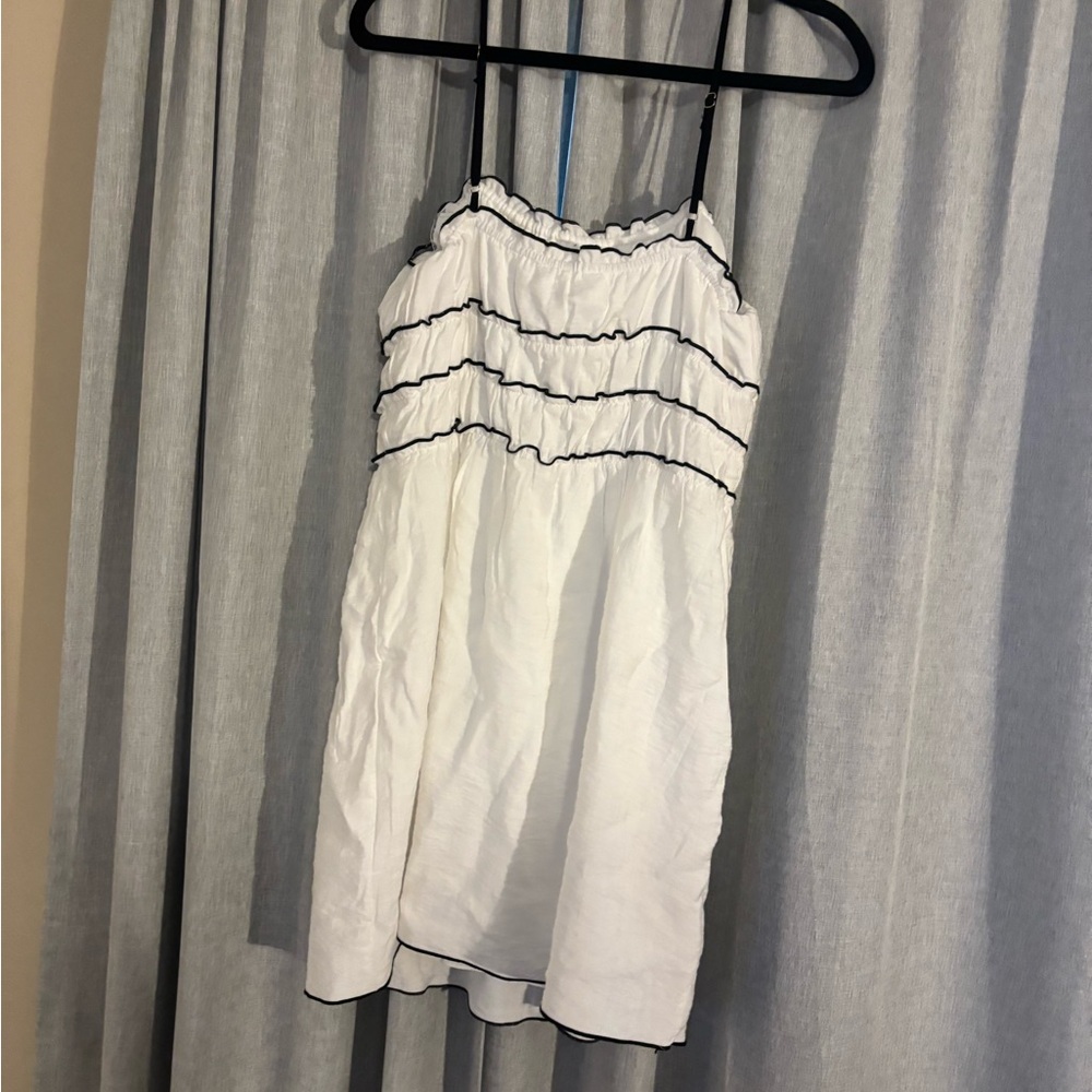 White Dress with Black Trim